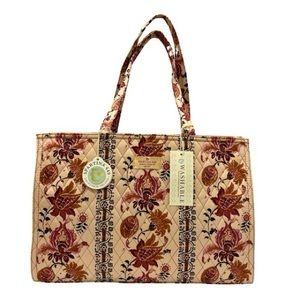 NWT Spartina 449 Quilted Market Tote Linden Cream